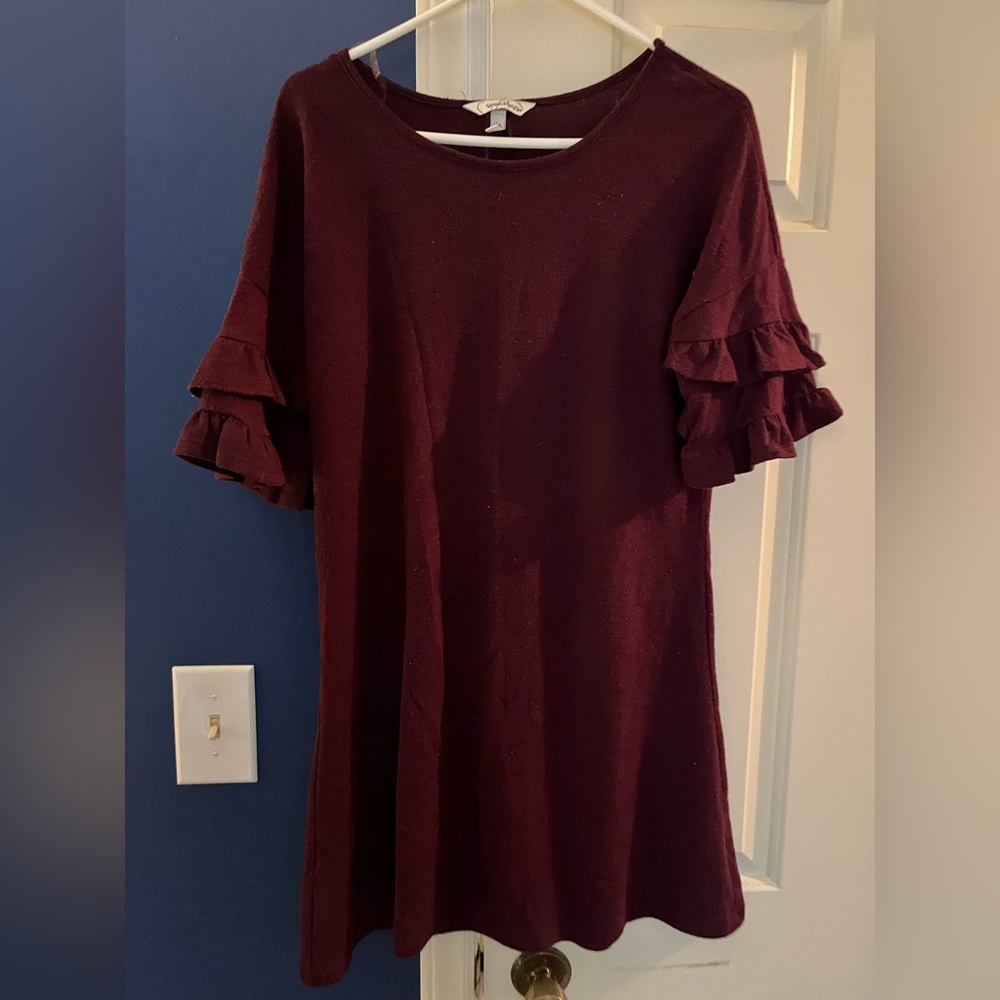Speechless Purple Ruffle Sleeve Dress